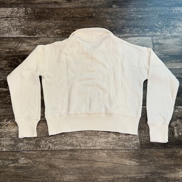 RE/DONE Pullover Womens Small Off White Half Zip‎ Sweatshirt Made USA Cotton - Picture 14 of 16